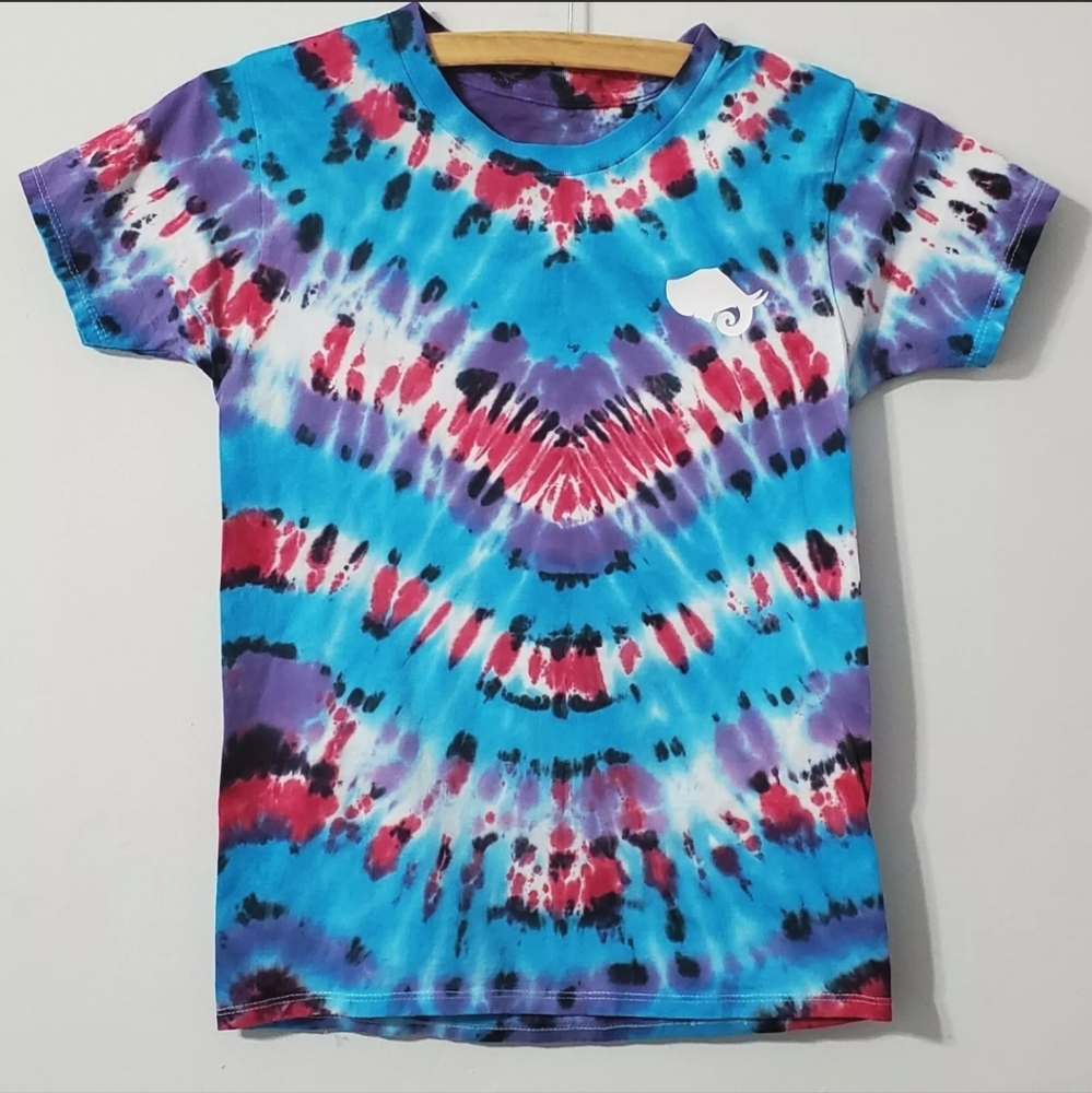Children's Tie Dye Graphic Tee V shape Unisex Shirt Size 10/12